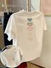 Fashion Unisexs Unisexs Tshirt With Heart Print Doublesided Love Design Round Neck Casual Top Summer New Fall Casual Attire