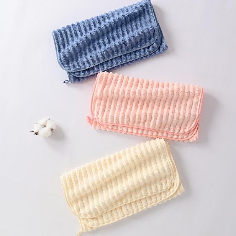 Coral Fleece Candy Stripe Velvet Bath Towel Set - Soft, Absorbent, Thickened, Large Towels for Couples with Logo