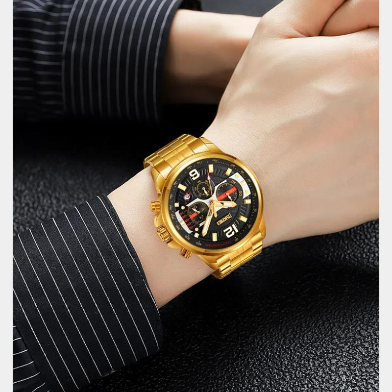 Skmei Luxury Men Watch Fashion Luminous Clock Steel Watch Calendar Quartz Wristwatch Business Watch