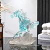 Transparent Resin Horse Statue Ornaments Home Room Cabinet Handicrafts Animal Item Office Decoration Housewarming Opening Gifts
