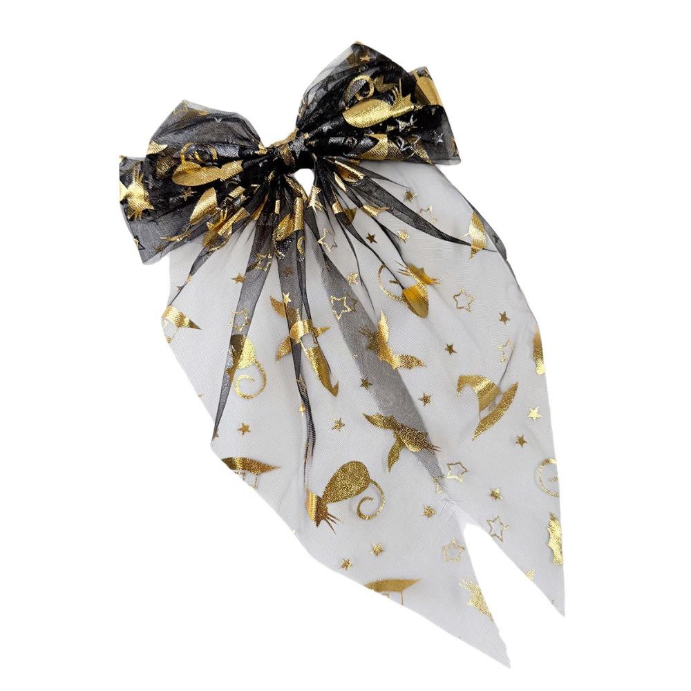 Bronzing Transparent Halloween Bow Hair Clip Halloween Hairpin  Festival Daily Wear