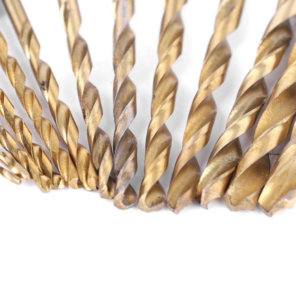 13pcs Titanium Coated Drill Bit Set High Speed Steel Titanium Coated Drill Bits Wood Drilling