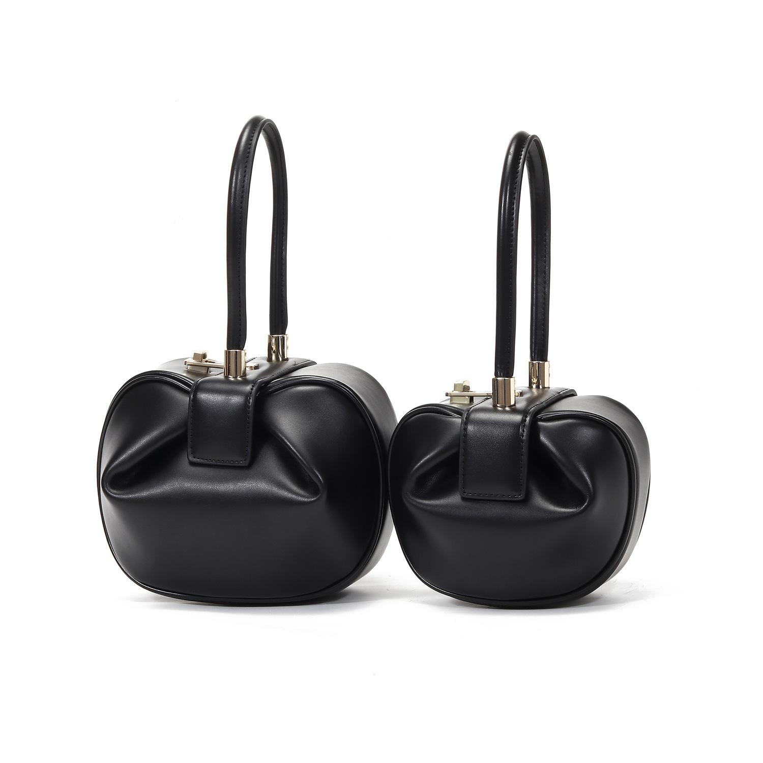 

Women s New Single Shoulder Bag Korean Style Genuine Leather Fashion Dumpling Cloud Dumpling Women s Bag Crossbody Bag Black Large