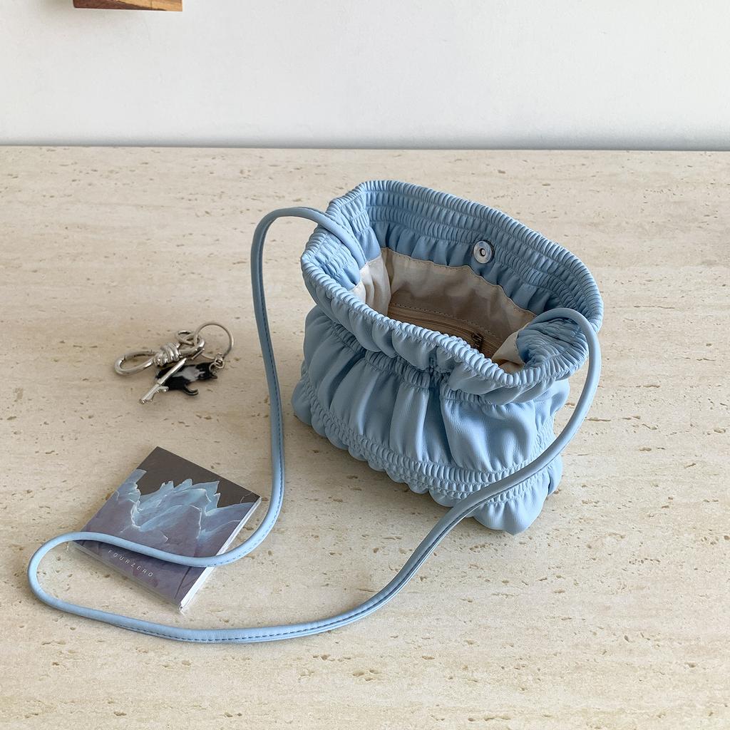 Cloud Pack High-end Drawstring Shoulder-Swing Soft Leather Bucket Bag