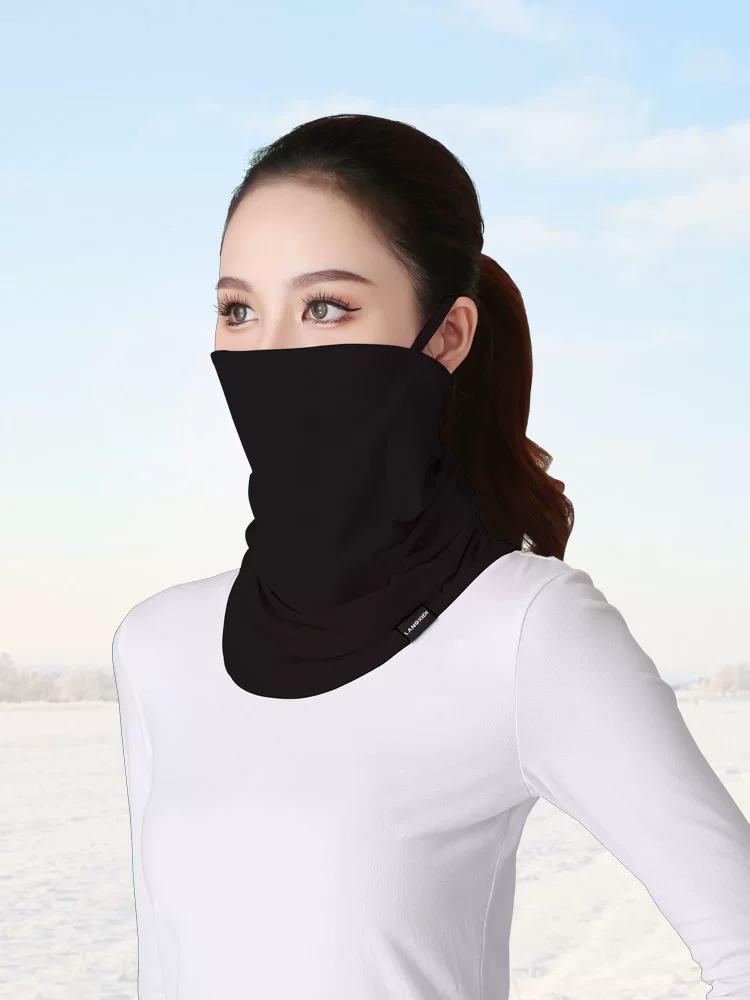 Winter Heattech Cycling Headscarf Wind Mask Ski Face Care Cover Men's Cold-Proof Women's Face Towel Ear Hanging Fleece-lined Neck Protection