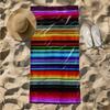 1pc Vibrant Striped Pattern with Bold Colors 2D Printed Microfiber Beach Towel, Quick Dry Super Absorbent. Great for Beach, Pool
