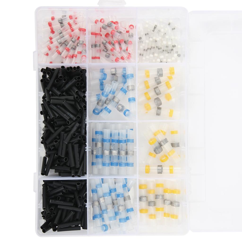 400pcs Heat Shrink Solder Butt Connector Tube Waterproof Solder Sleeve Crimp Terminal Set