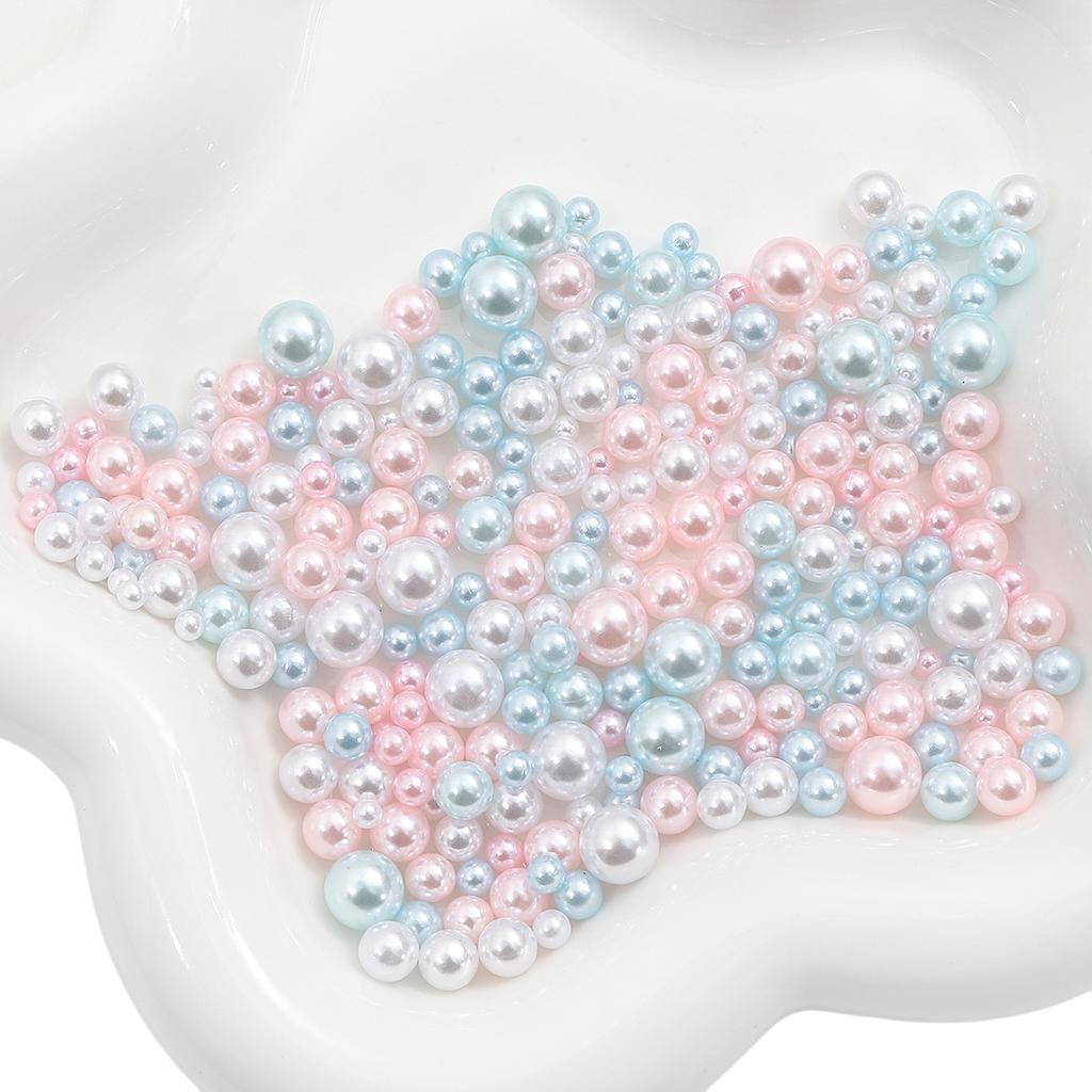 Abs Non-Porous Pearl Plated Colored Round Beads Loose Beads Beaded Handmade Diy Vanity Box Clothing Jewelry Decorative Materials