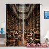 2pcs   2D FLAT PRINTING Curtains (Without Rod) Literary Maze Popular Curtains&Window Treatment Machine Washable Fabric Curtains