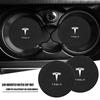 1/2pcs Car Anti Slip Insert Cup Coasters Car Accessories For Tesla Model 3 Model X S 2016-2020 Decals TM3 TMX TMS Decal
