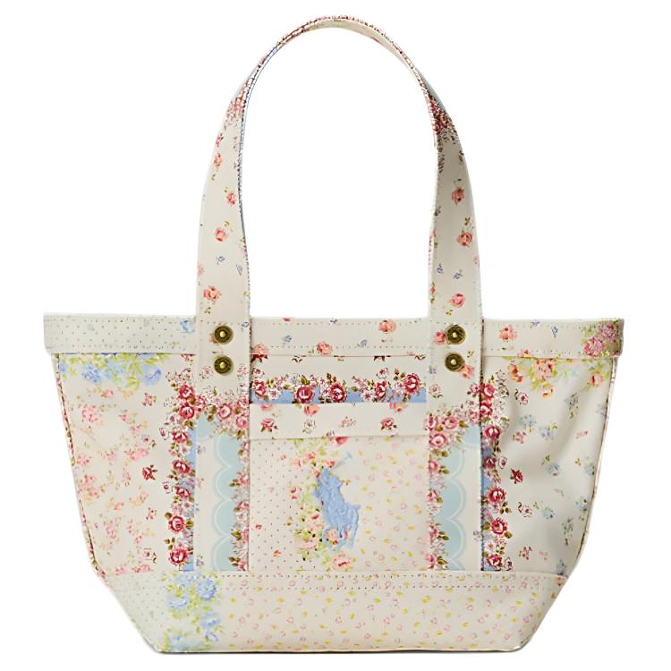 Polo Ralph Lauren Canvas Floral Print Cotton Tote Bag Regular Women tote bags Multicolor 100043199 Basic Set (Bag+Dust Bag)