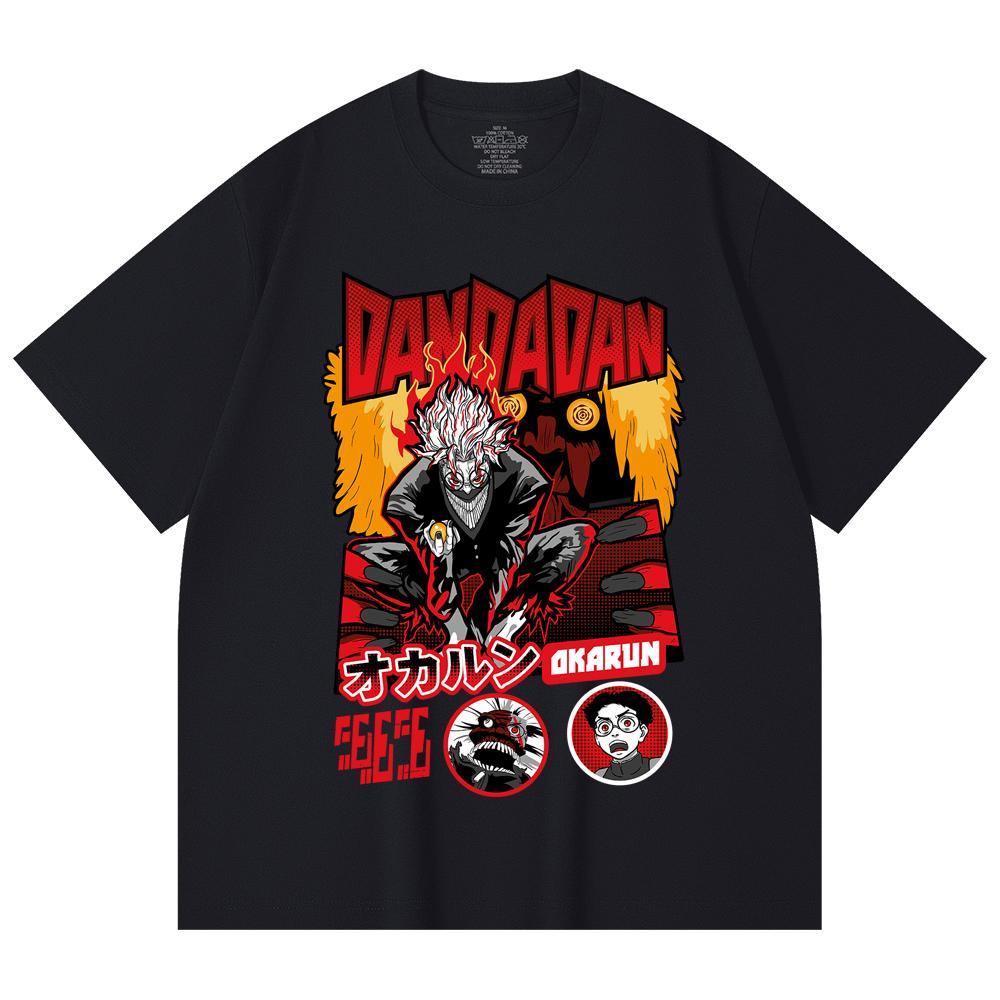 230 g/m² 100% Baumwolle Dandadan V26 Okarun Turbo Print Unisex Schweres Baumwoll-T-Shirt