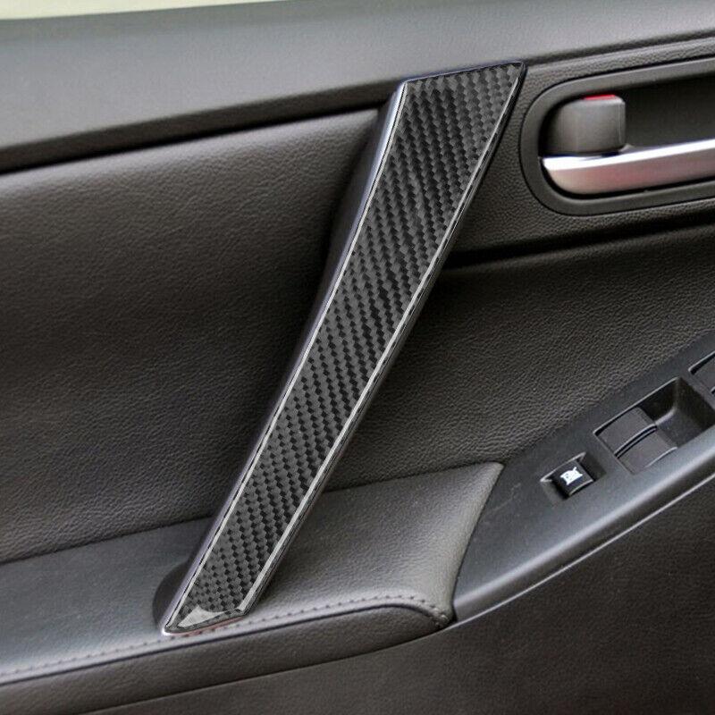 1 Set Innentürgriff Zuggriff Abdeckung Verkleidung Passend für Mazda 3 2010 2011 2012 2013 Schwarze Kohlefaser