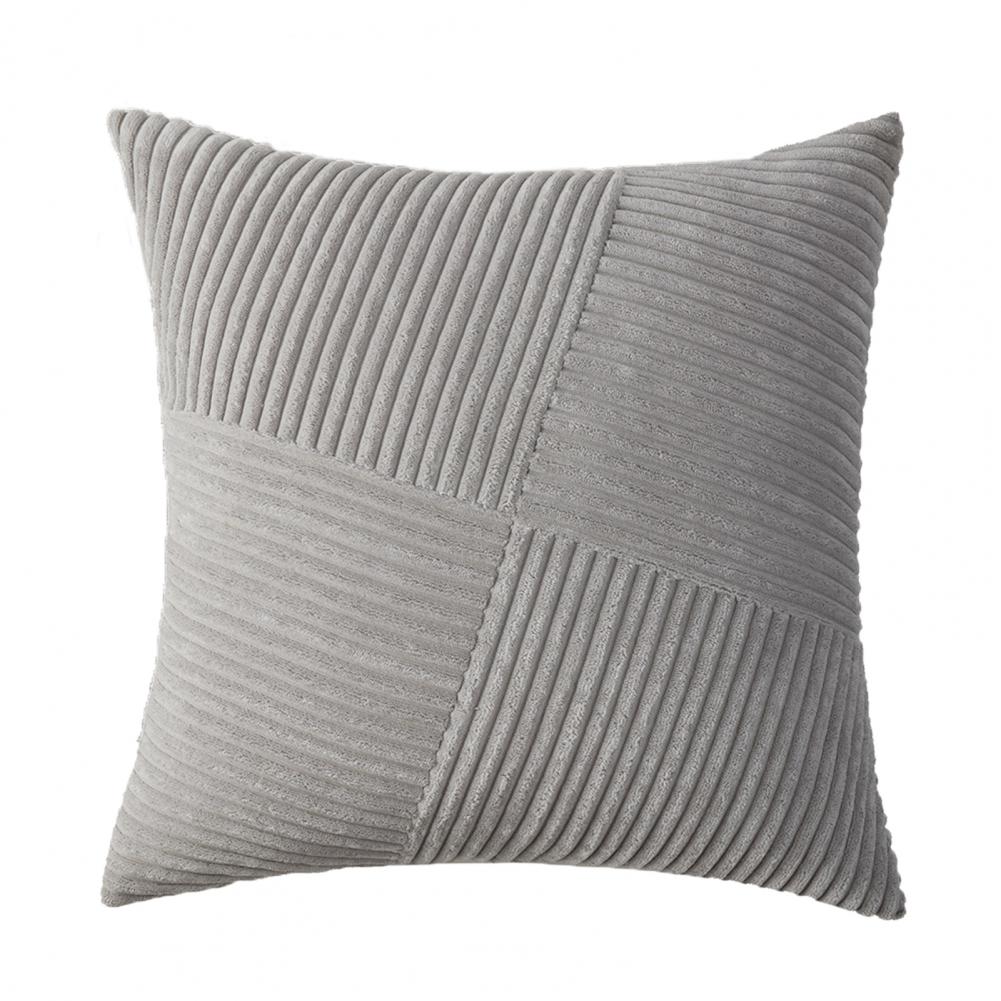 Corduroy Throw Pillow Cover Geometric Pattern Pillowcase Boho Textured Corduroy Patchwork Pillow for Farmhouse Sofa Room