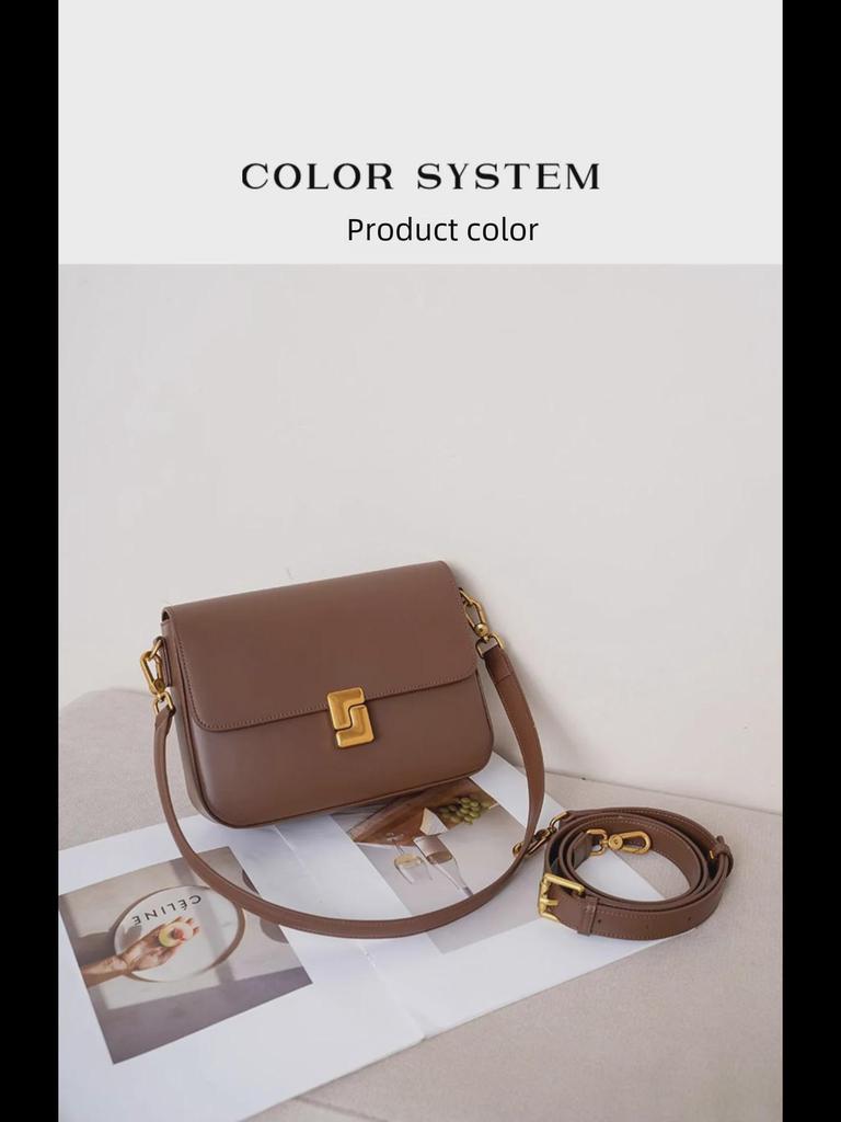 Bolsa Transversal Feminina Elegante de Outono/Inverno: Couro Premium, Design Quadrado Pequeno Moderno, Bolsa de Ombro Perfeita