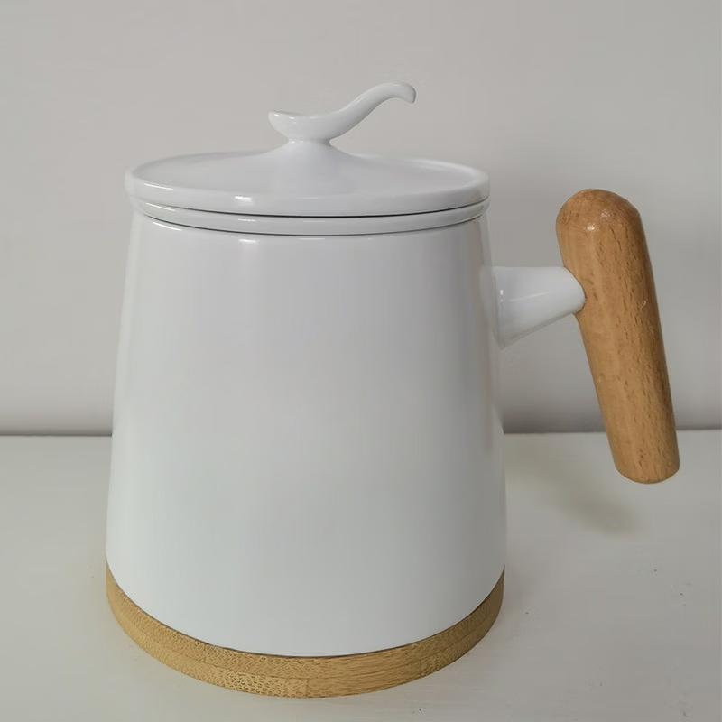 Zen Style Large Ceramic Tea Cup with Metal Infuser