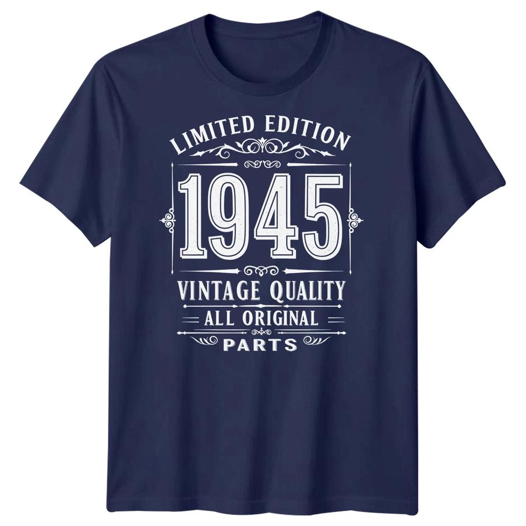 Mens 1945 Limited Edition T-Shirt Funny 81st Birthday Gift All Original Parts