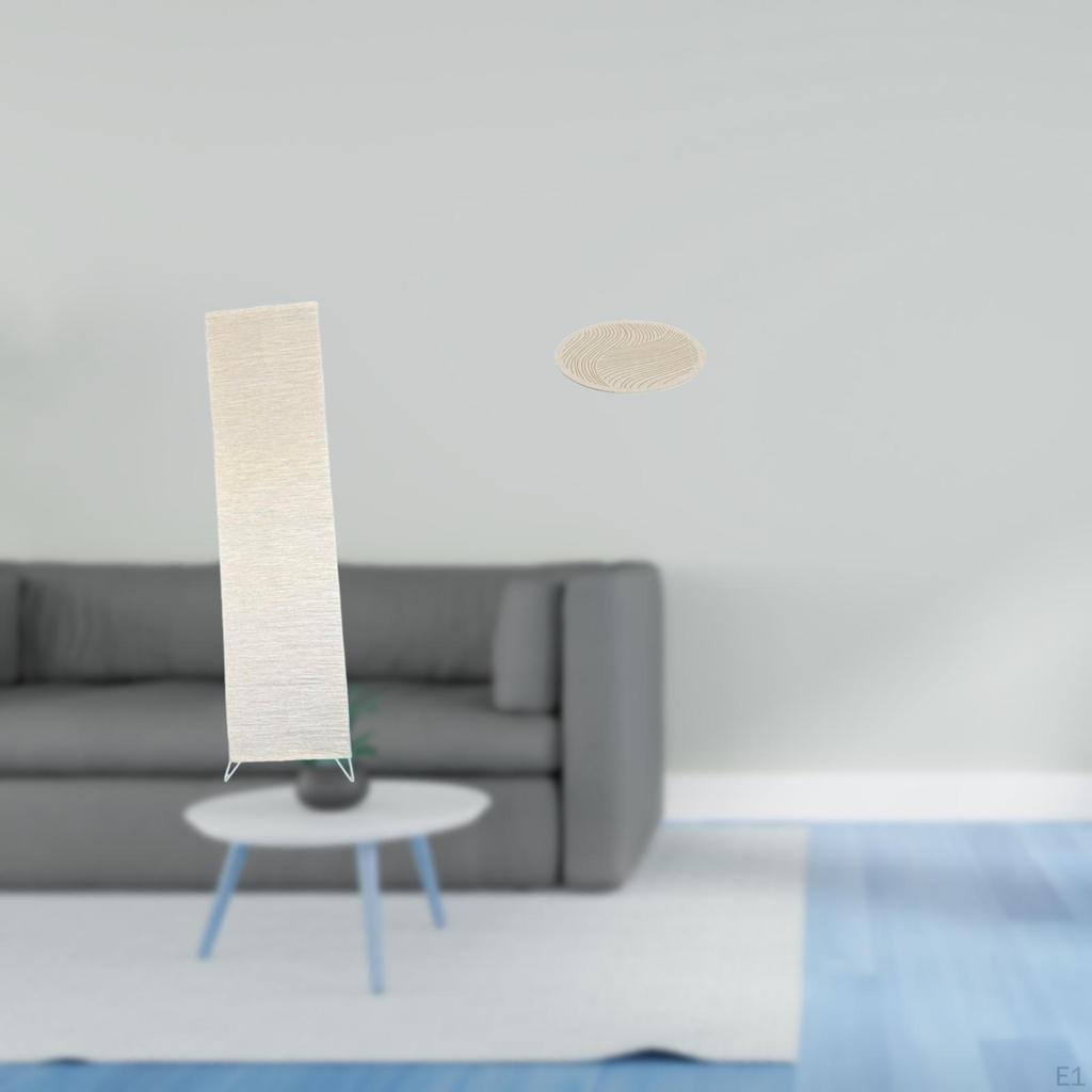 Living Room Paper Floor Lamp Shade with Standing Light Cover And 60cm Round Indoor Area Rug