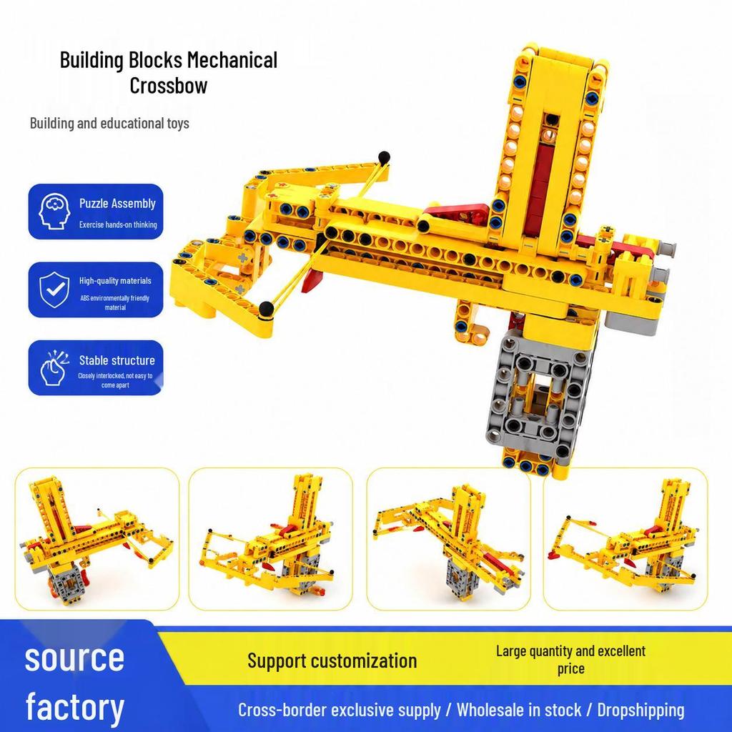 DIY Rapid-Fire Crossbow Building Kit Compatible with LEGO - Educational Toy for Kids
