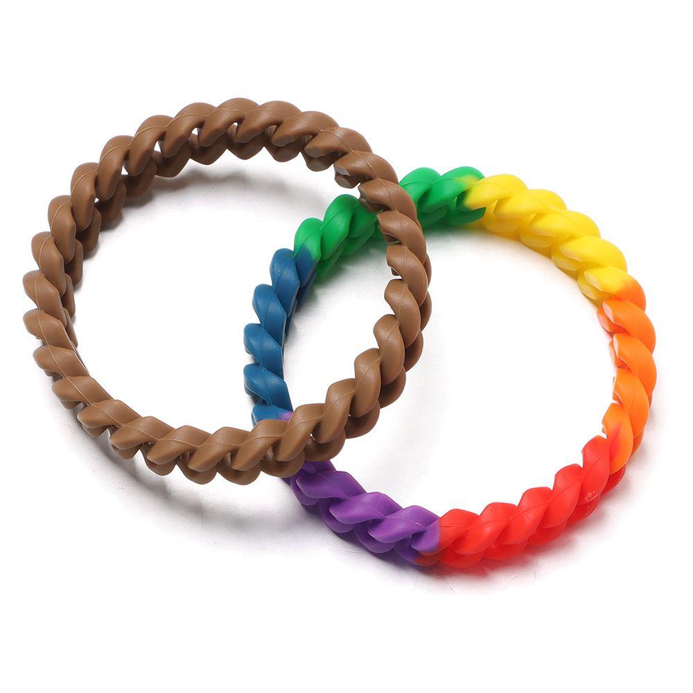 Cuff Jewelry Accessories Fashion Colorful Charm Band Rubber Bangles Silicone Bracelets