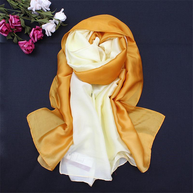 LaMaxPa 2019 New Soft Women Gradient Silk Scarf Autumn Winter Long Bandana Shawls and Wraps Female Hijab Luxury Echarpe Pashmina