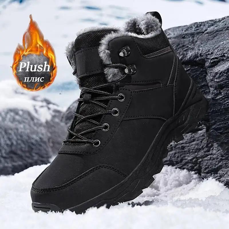 Herbst und Winter Hohe Dicke Sohle Herren Schneestiefel Outdoor Wanderschuhe Jagd Wanderschuhe Zapatillas Para Hombre Männlich