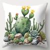 4Pcs Set, Sofa Pillow Case, Cactus Flower Pillow Case, 17.7 Inches * 17.7 Inches, Single-Sided Print, Home Decoration, Sofa Wais