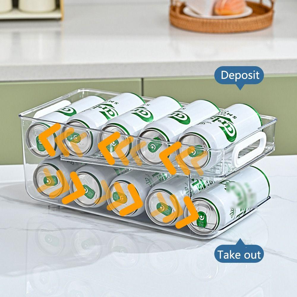 1/2 Tier Soda Can Dispenser Large Capacity Refrigerator Storage Rack Fridge Can Holder  Pantry