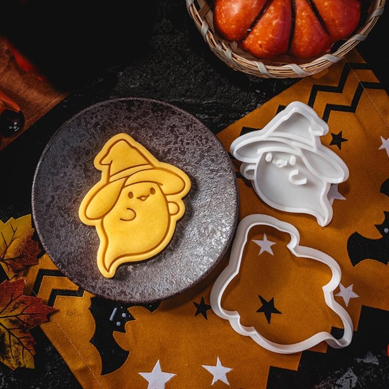 5Pcs Biscuits Mold Halloween Specter Cookie Cutter Biscuits Fondant Cookie Stamp Kitchen Tool Party Supplies