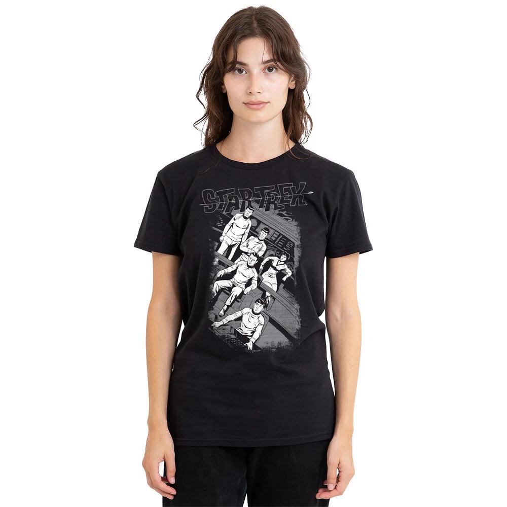 Star Trek Retro Tilted Bridge Ladies T-Shirt S-2XL, Black XL