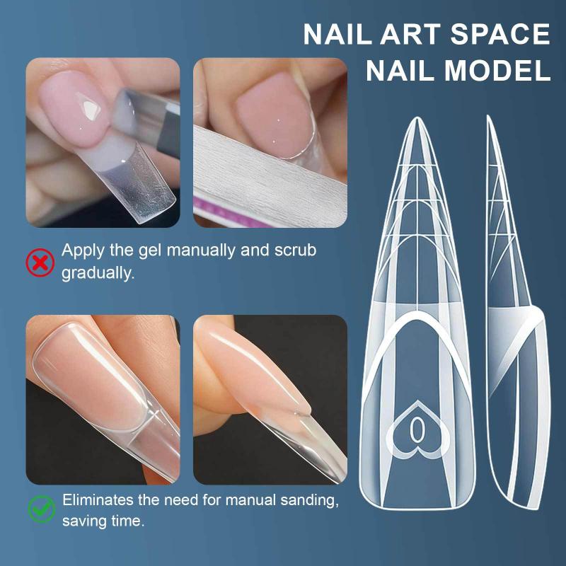 150Pcs/Box Ballet Space French Nail Dual Forms Shape Transparent Extension Molds With 3D Smart French Guide Line Time Saving