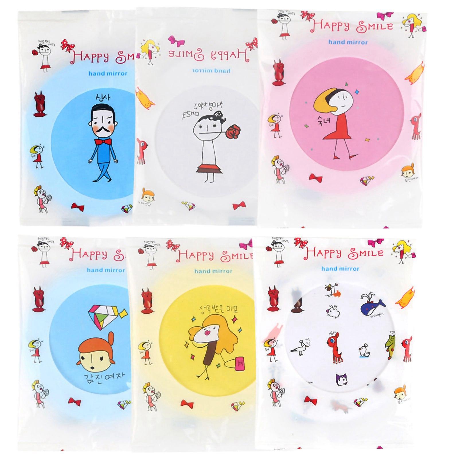 Compact Mirror Cartoon Mini Round Portable Vanity Mirror for Birthdays Christmas Weddings Cute Mini Mirror Round Portable Mirror