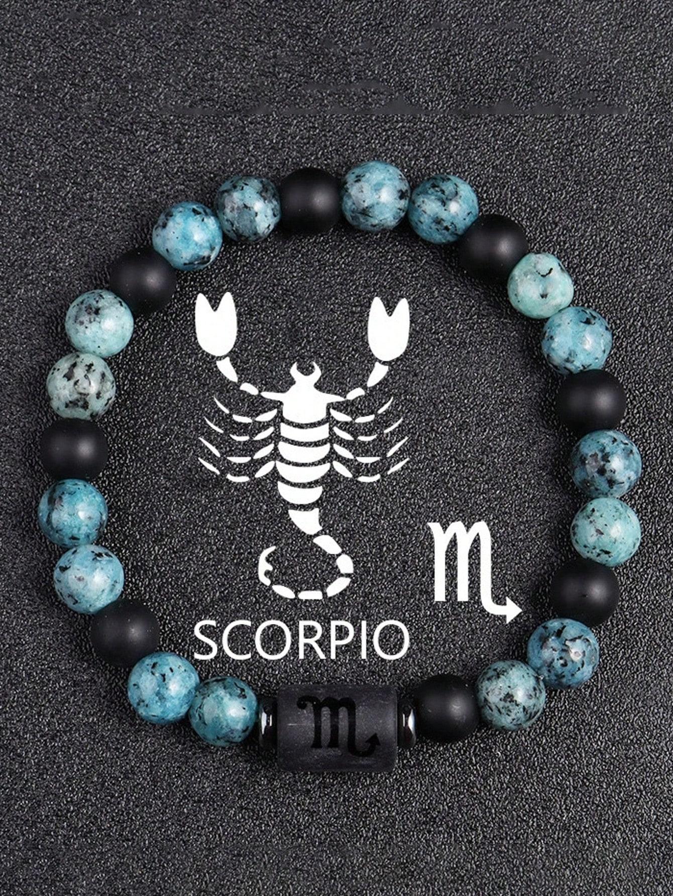 

1 шт. Браслет из бусин с созвездиями Галактики, Шарм в форме звезды Двенадцати созвездий Scorpio чёрный