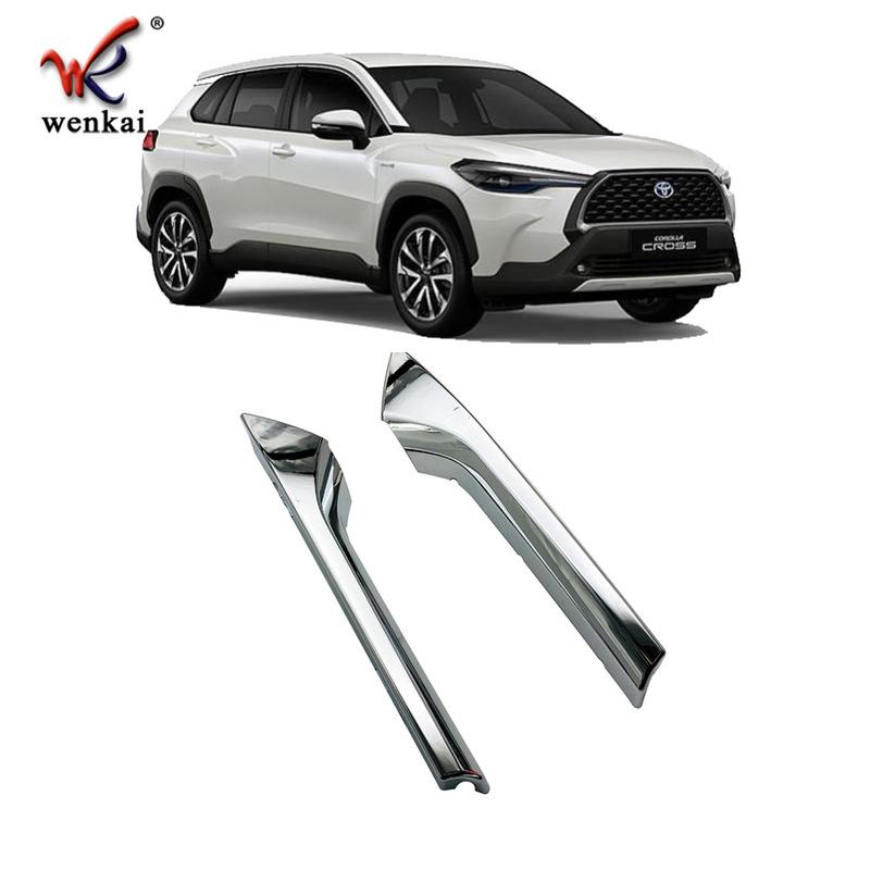 Upper Front Center Grille Grill Mesh Face Decor Strip Cover Trim For Toyota Corolla Cross - ABS Chrome /Blue Accessories
