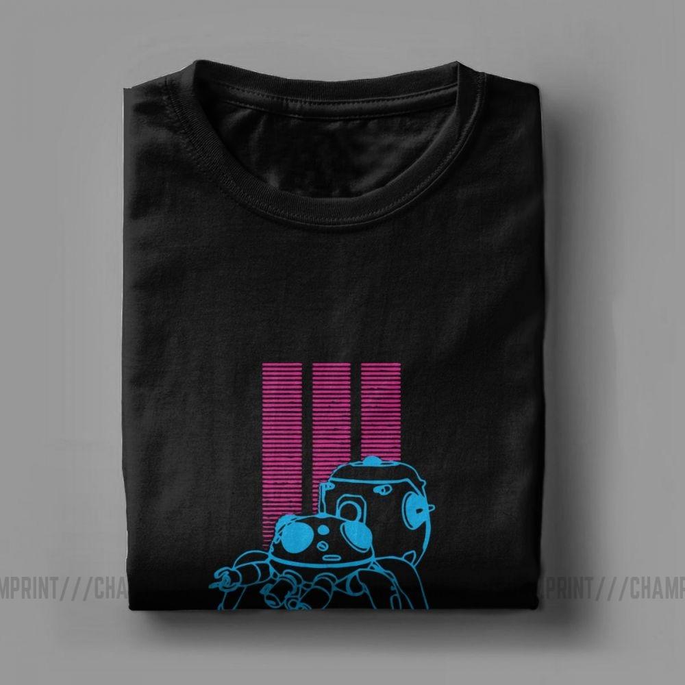 Vintage Ghost In The Shell GITS Tachikoma T-Shirt für Herren Baumwoll-T-Shirt Anime Batou Kurzarm-T-Shirt Geschenkidee Oberteile