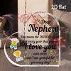 2D Flat, "Dear Nephe You Mean The World To Me" Heart-Shaped Acrylic Decor Plaque, Home Decor Plaque Hanging Wall Art Decorative Garden Decoration for