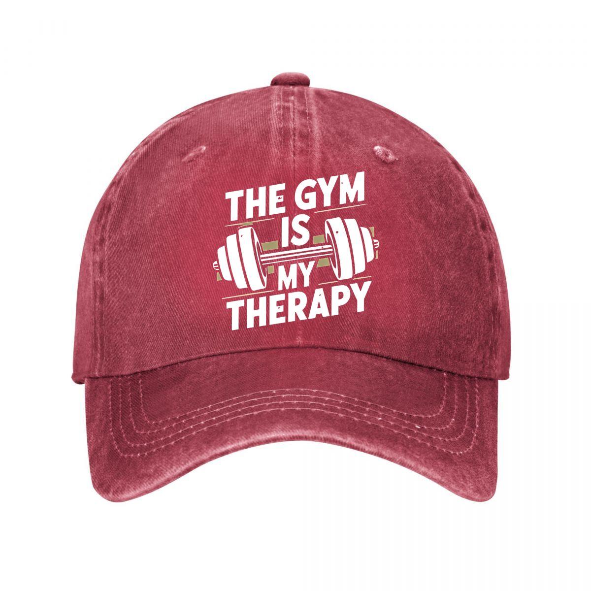 Gym Is My Therapy Baseball Cap New Vintage Washed Cotton Baseball Cap Parent Kids Sun Hats Adjustable