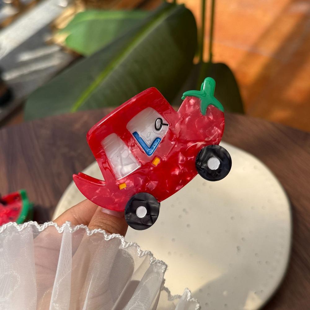 Watermelon Creative Car Shark Clip Cartoon Acrylic Hair Accessories Acetic Acid Hair Claw  Women