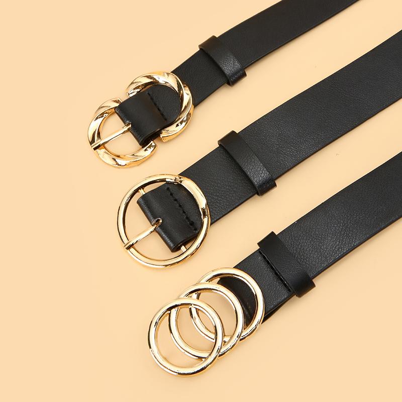 3 ks Dámské minimalistické a stylové univerzální pásky, Klasické pásky k džínám a šatům, Jednobarevné elegantní pásky