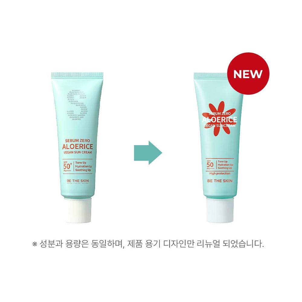 Be The Skin Sebum Zero Aloerice Vegan Sun Cream SPF 50+ PA++++ 50ml