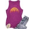 Sonnenaufgangslandschaft bedruckte Damen Rundhals-Pullover Frühling und Sommer lässiges ärmelloses Top