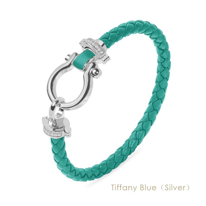 MOONLIGHT Women's Classic Horseshoe Shape Bracelet Genuine Braided Leather Bracelet Female Jewelry Present 11 Colors