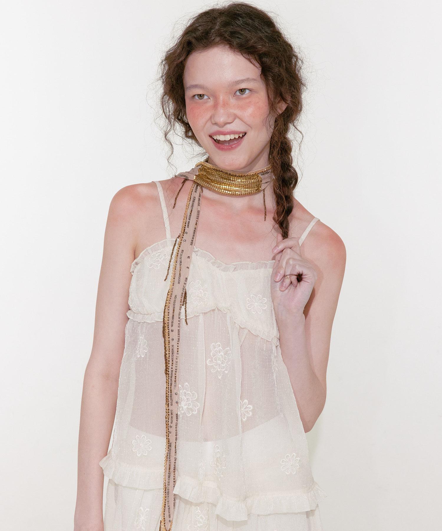Lulu Seoul Chloe See Through Sleeveless (Ivory) Ivory/S
