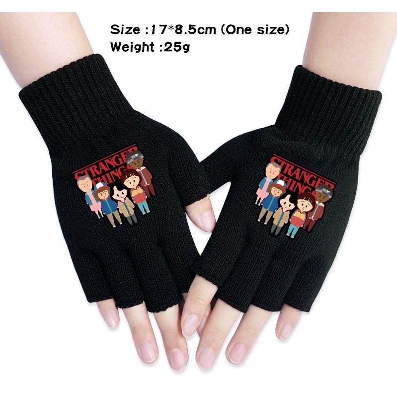 Stranger Printed Cotton Autumn Winter Warm Knitted Touch Gloves Fingerless Gloves