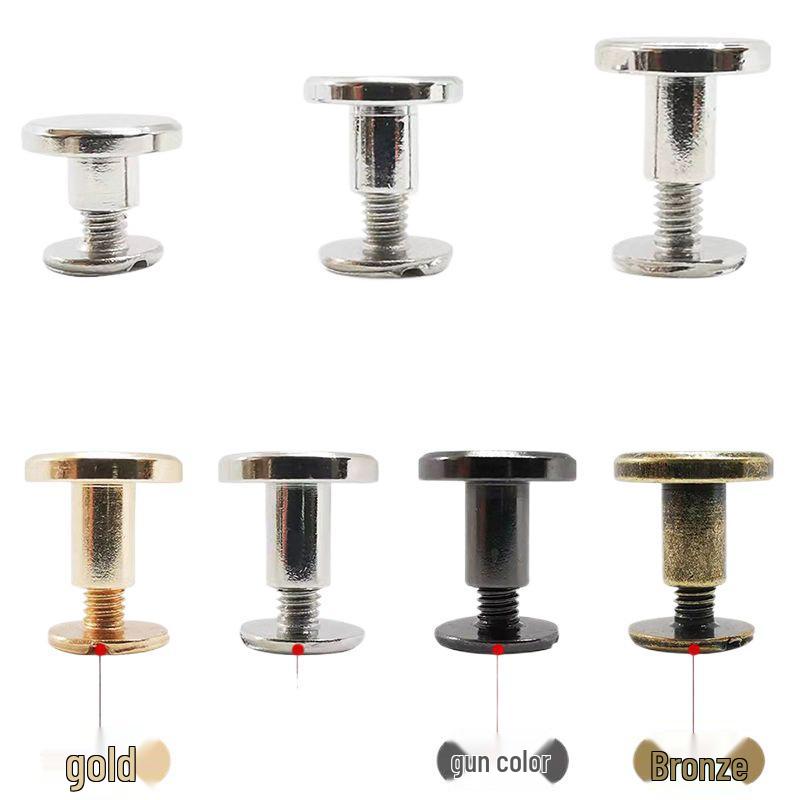 Stainless Steel Male-Female Bag Screw with Pure Copper Buckle and Flat Head Rivet Lock Accessories