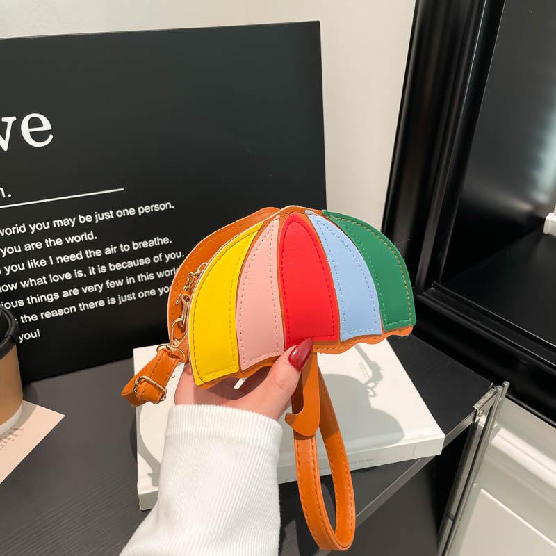 Rainbow Umbrella Bag With Pu Material For Street Style Daily Use