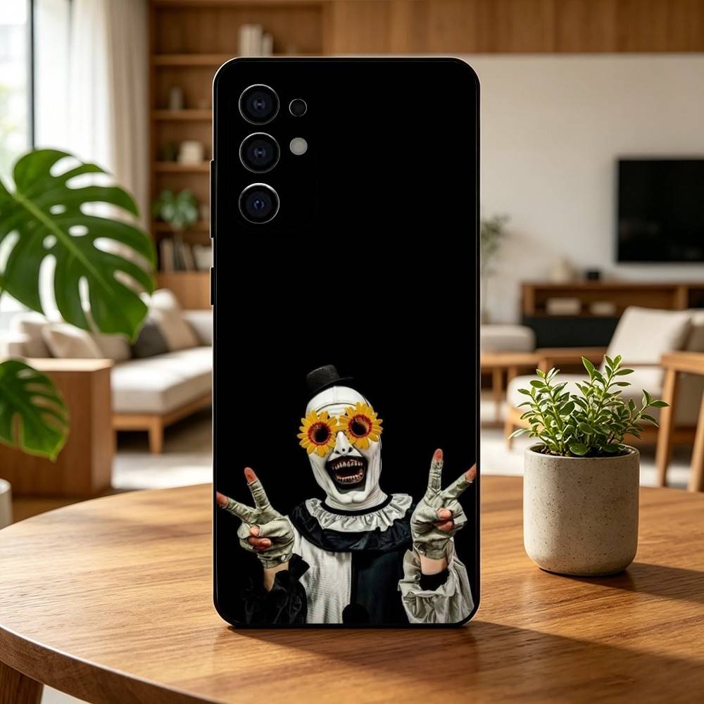 Art the C-Clown horror T-Terrifer Phone Case For Samsung S25,S24,S21,S22,S23,S30,Ultra,S20,Plus,Fe,Soft Silicone Black Cover