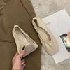 Women Soft Leather Ballet Flats Comfortable Square Toe Slip  Shoes Street Style Ladies Casual Daily Wear Dress Loafers Shoes