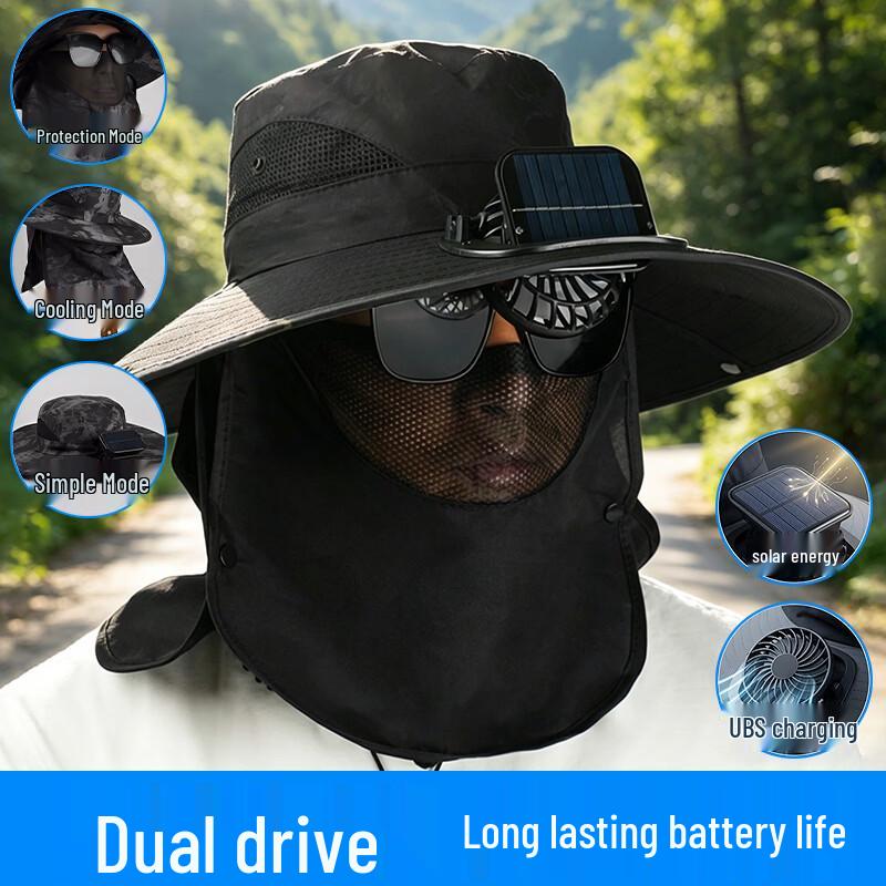 Men's Solar Fan Fishing Sun Hat