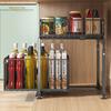 Under Sink Organizer | 2-Tier Carbon Steel Pull-Out Cabinet Storage Rack | Sliding Drawer for Kitchen & Bathroom